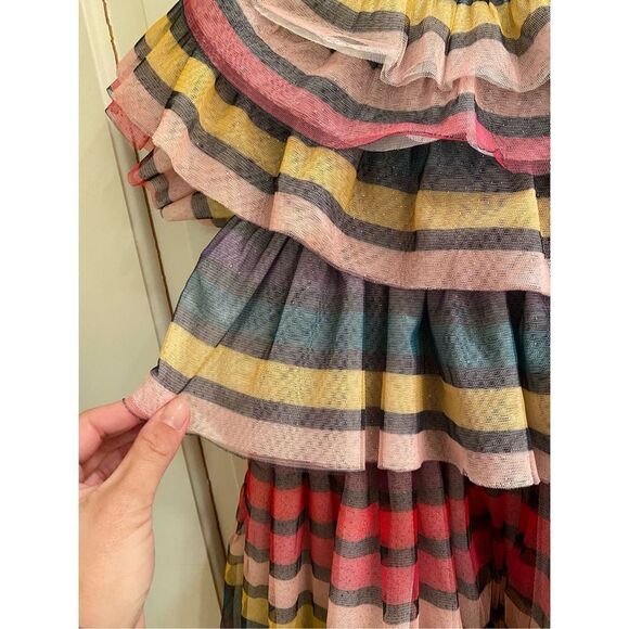 SONIA RYKIEL Striped Tulle Dress Pink - Picture 6 of 9